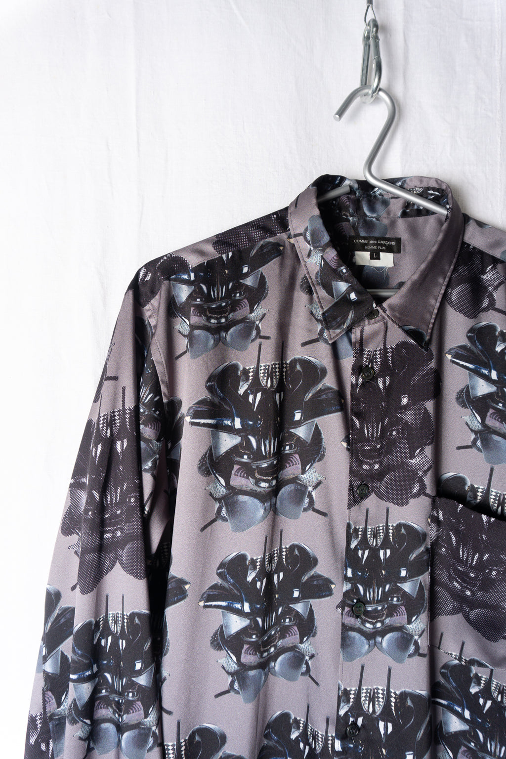 Comme des Garçons Homme Plus A/W 2021 Willie Cole shirt grey – back view | Recente Studio