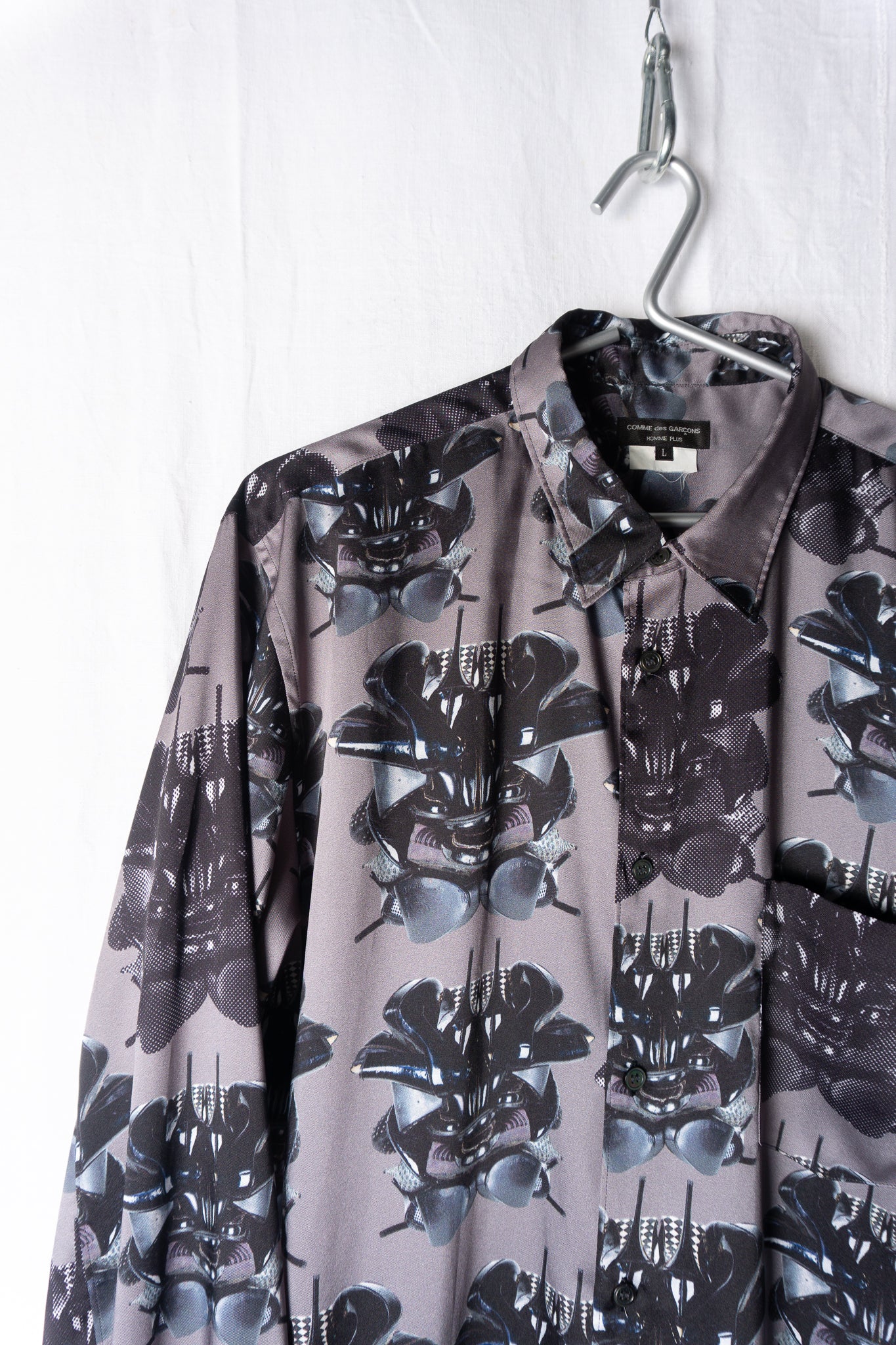 Comme des Garçons Homme Plus A/W 2021 Willie Cole shirt grey – back view | Recente Studio