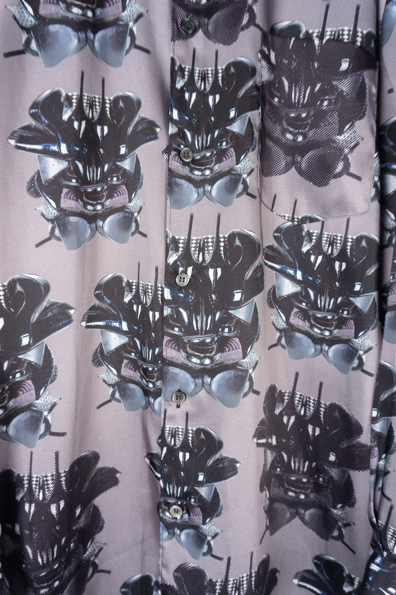 Comme des Garçons Homme Plus AW21 Willie Cole shirt grey – detail | Recente Studio