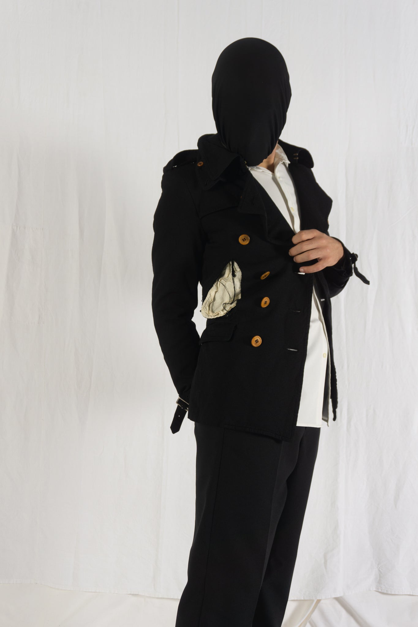 Comme des Garçons Homme Plus S/S 2012 destroyed pockets jacket – full length | Recente Studio