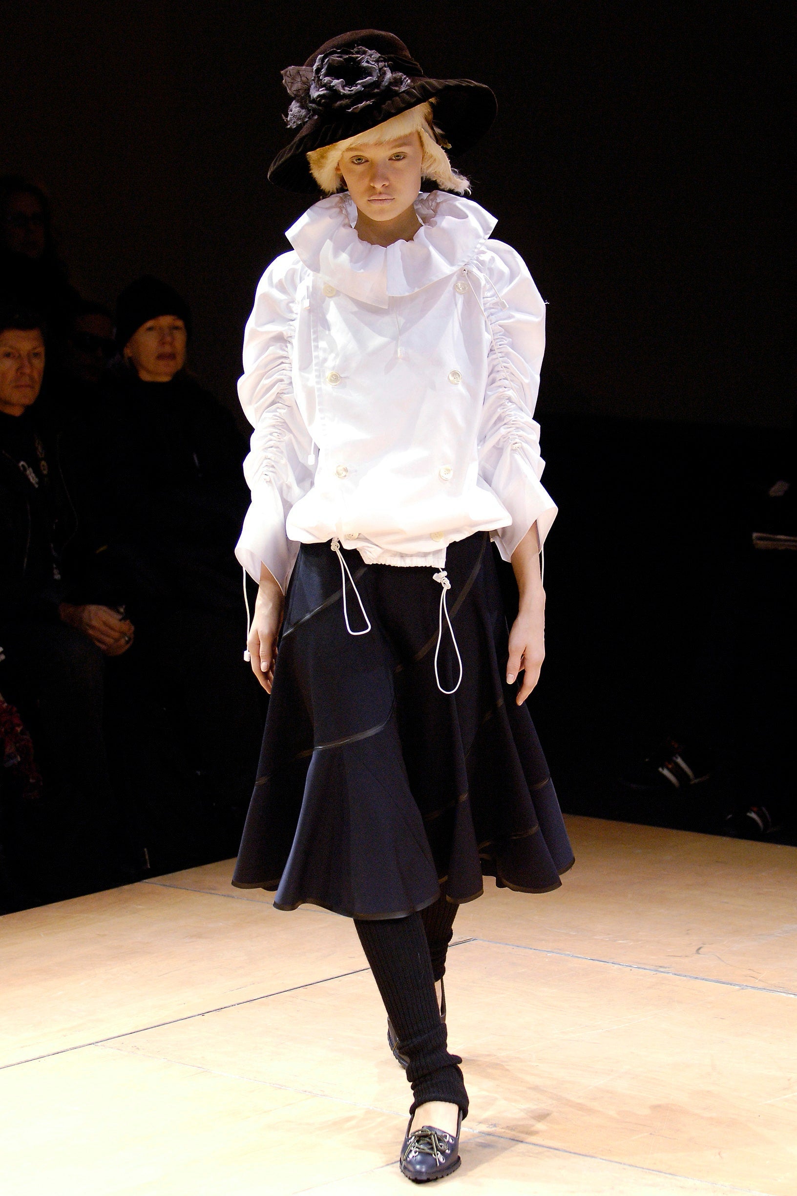 Junya Watanabe AW05 skirt with black inserts – back view | Recente Studio