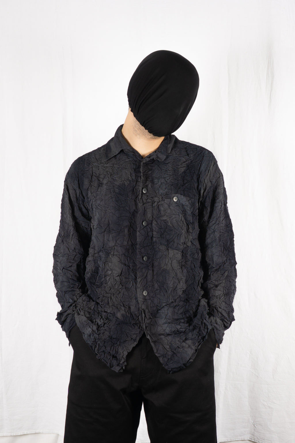 Issey Miyake A/W 1993 crinkle shirt – front view | Recente Studio