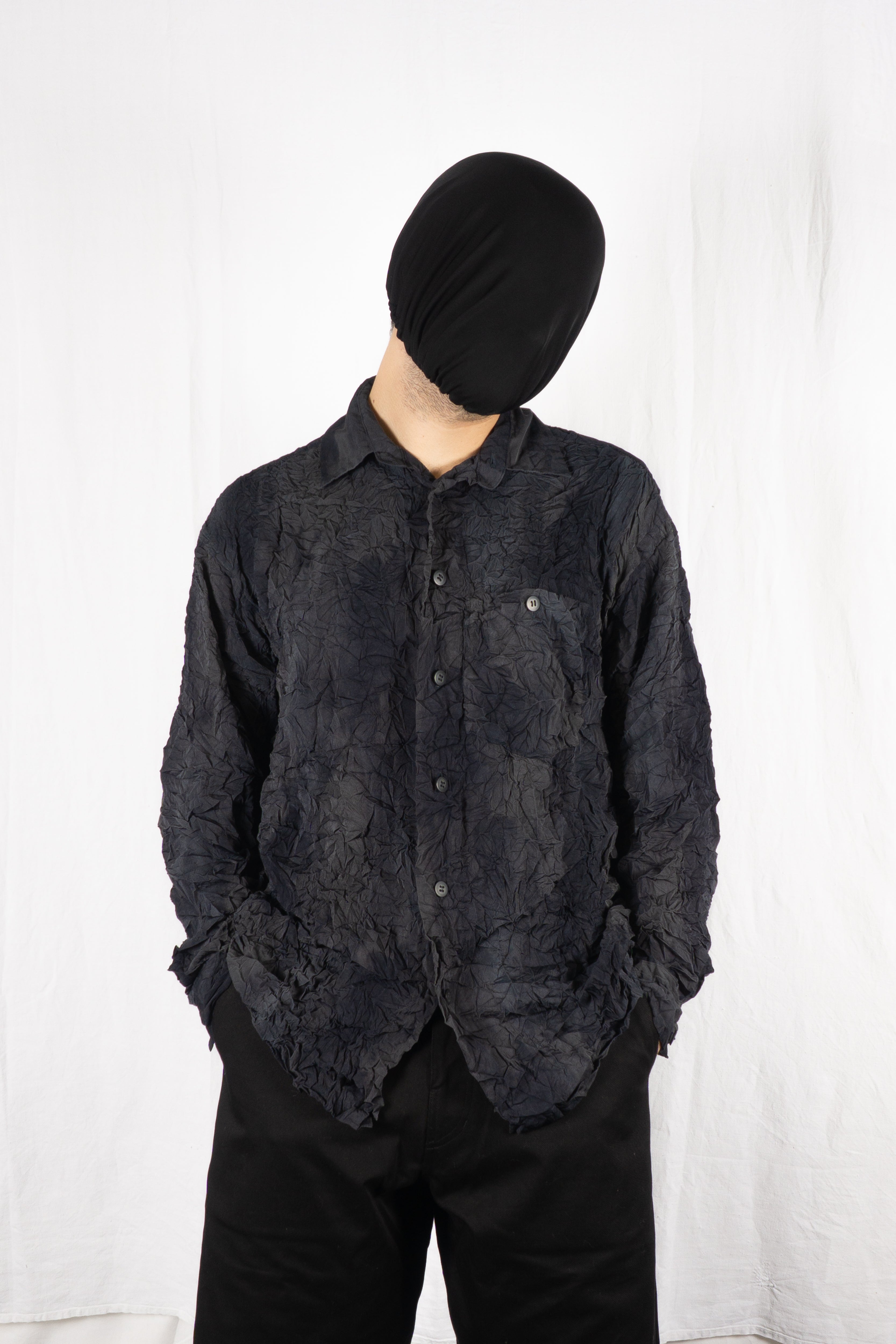 Issey Miyake A/W 1993 crinkle shirt – front view | Recente Studio