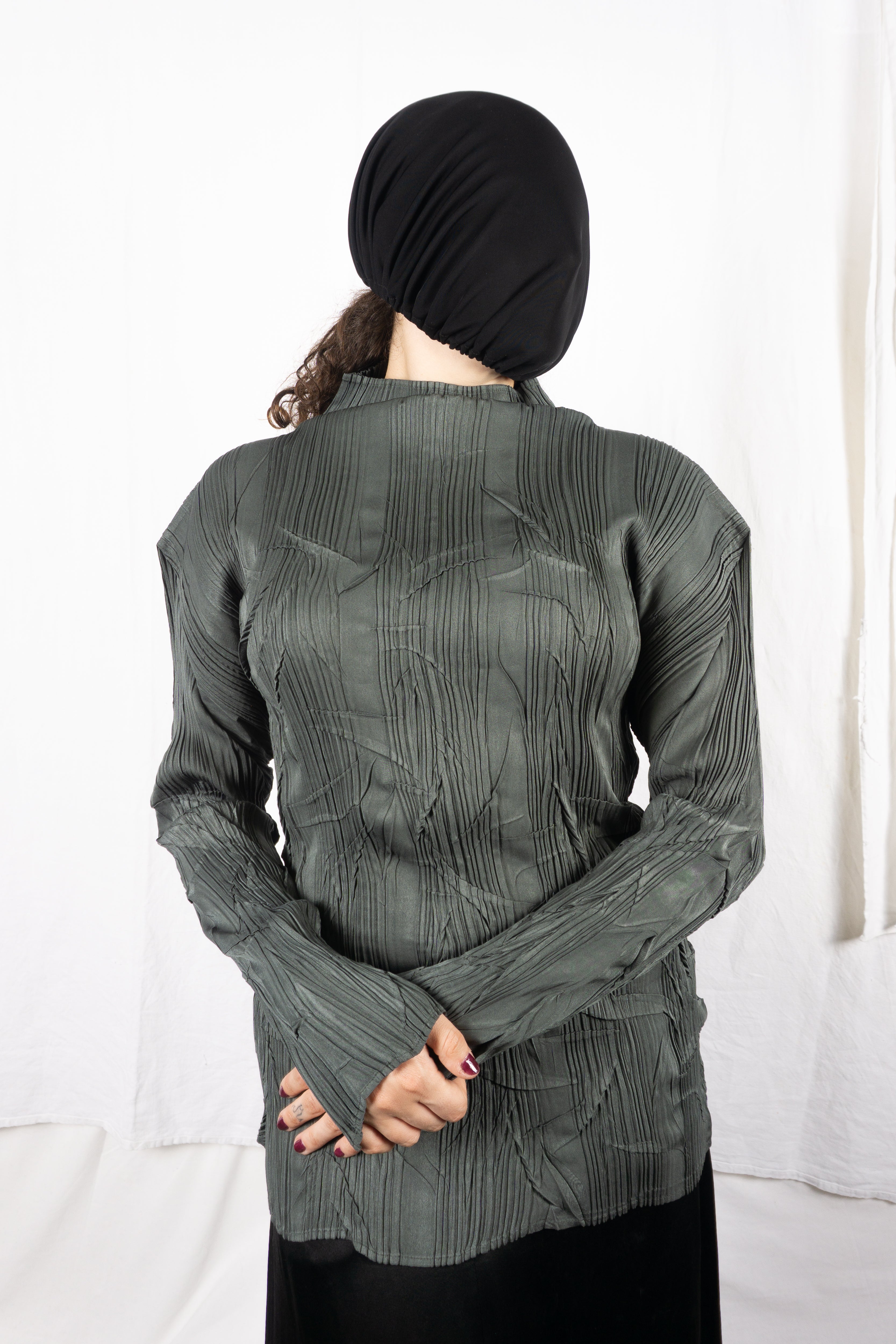 Issey Miyake A/W 1995 pleated top – front view | Recente Studio