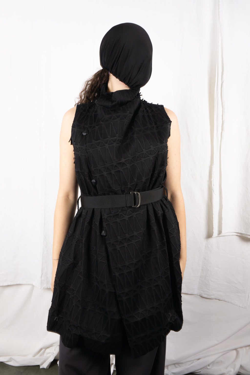 Issey Miyake S/S 2017 sleeveless patches jacket – front view | Recente Studio