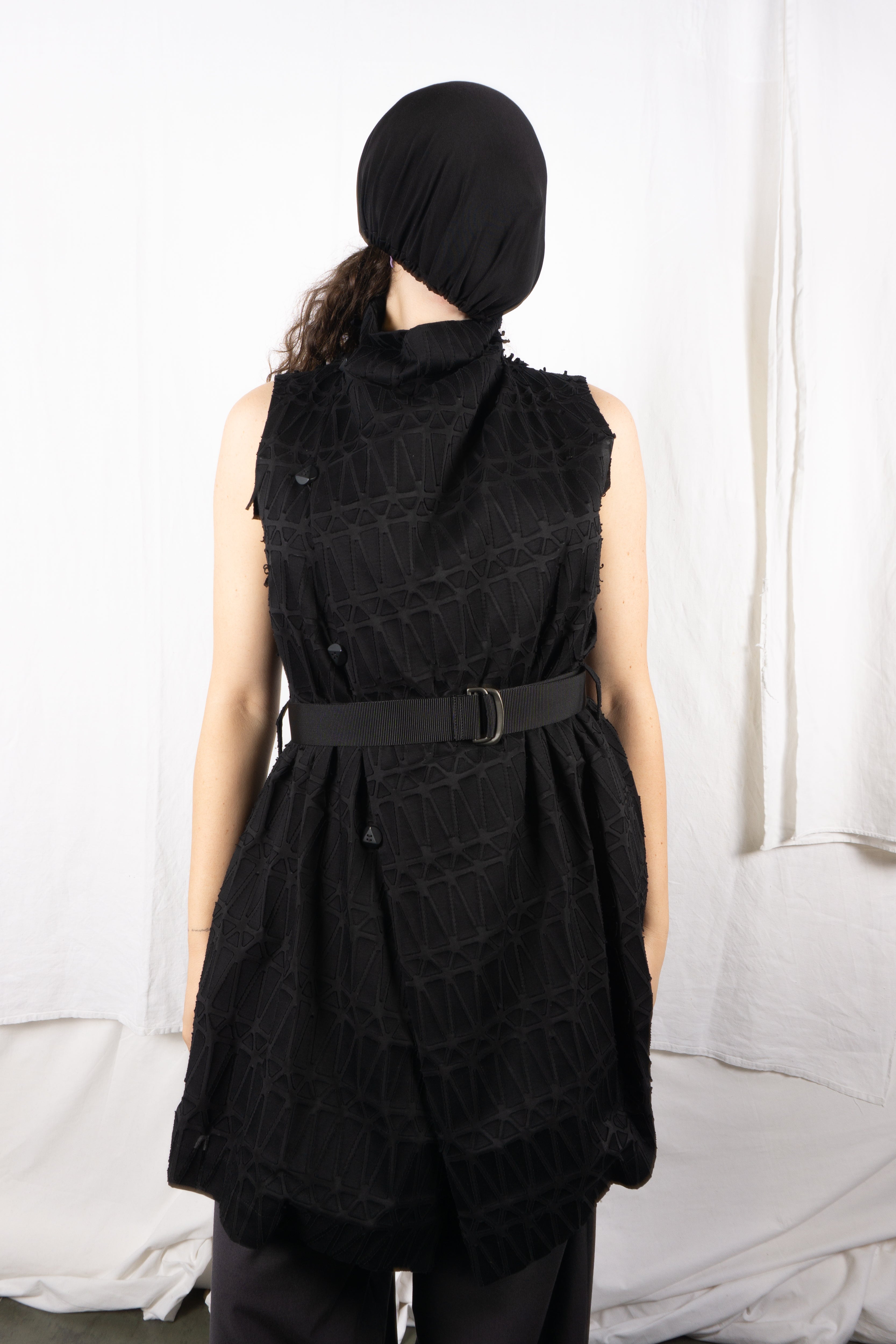 Issey Miyake S/S 2017 sleeveless patches jacket – front view | Recente Studio