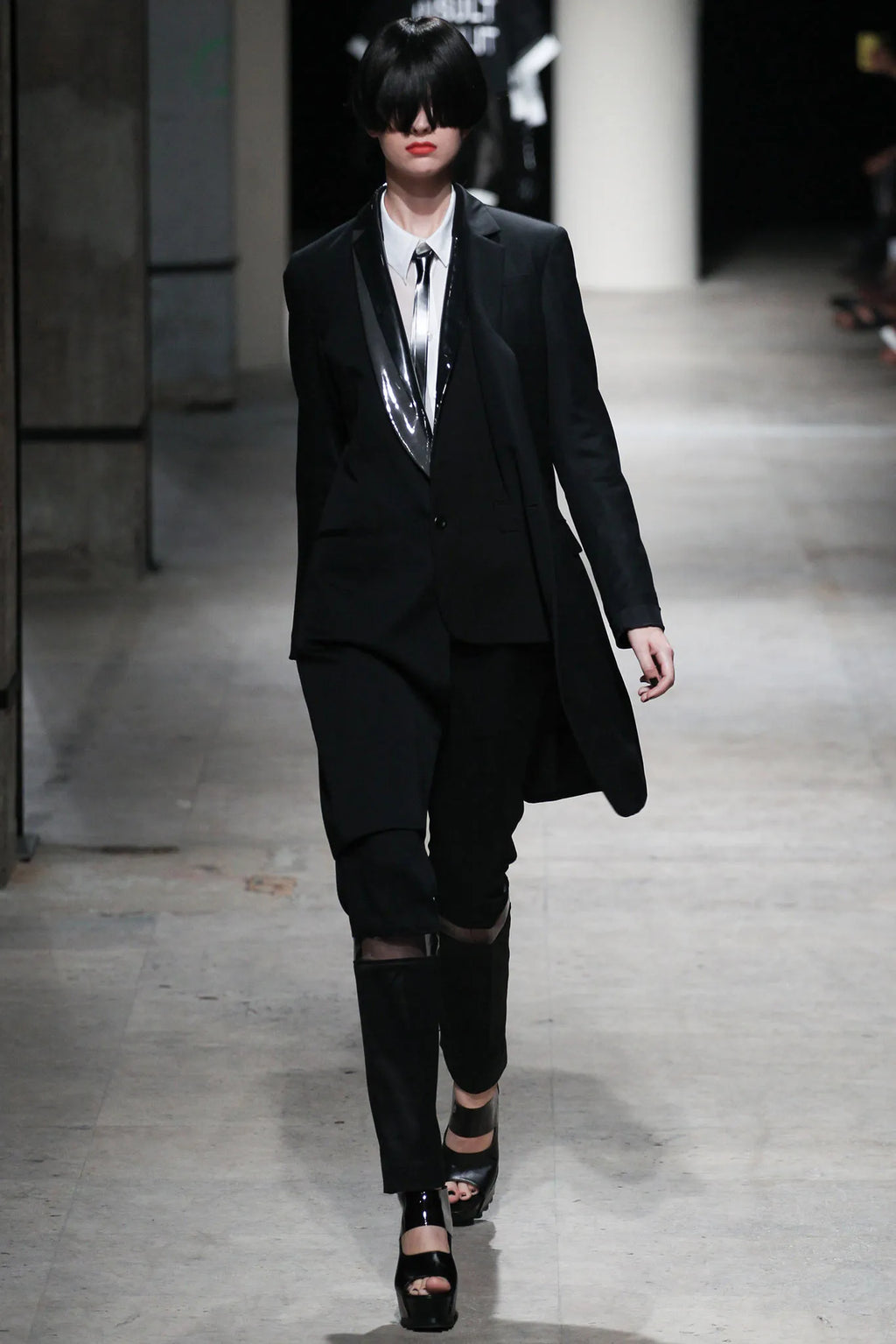 Undercover SS14 deconstructed PVC detail coat – runway | Recente Studio
