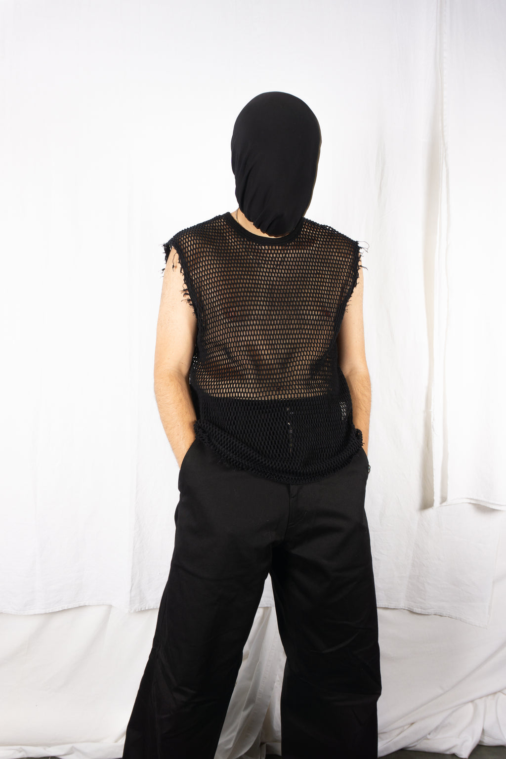 Junya Watanabe Man S/S 2024 net vest – front view | Recente Studio