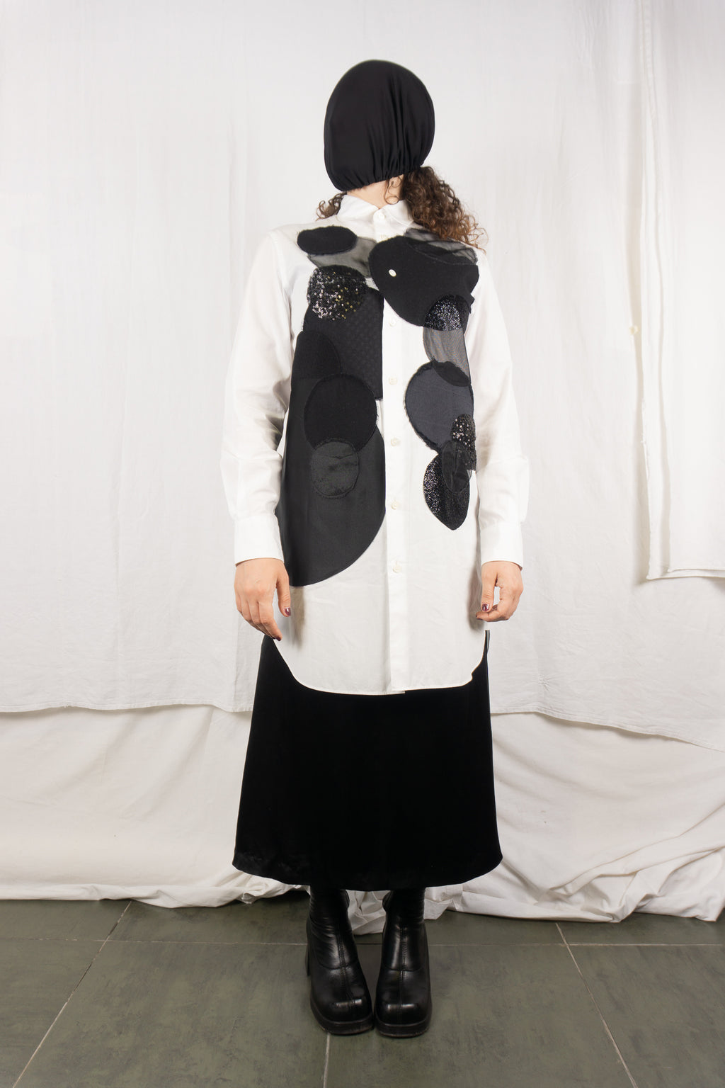 Junya Watanabe A/W 2014 patchwork shirt – front view | Recente Studio