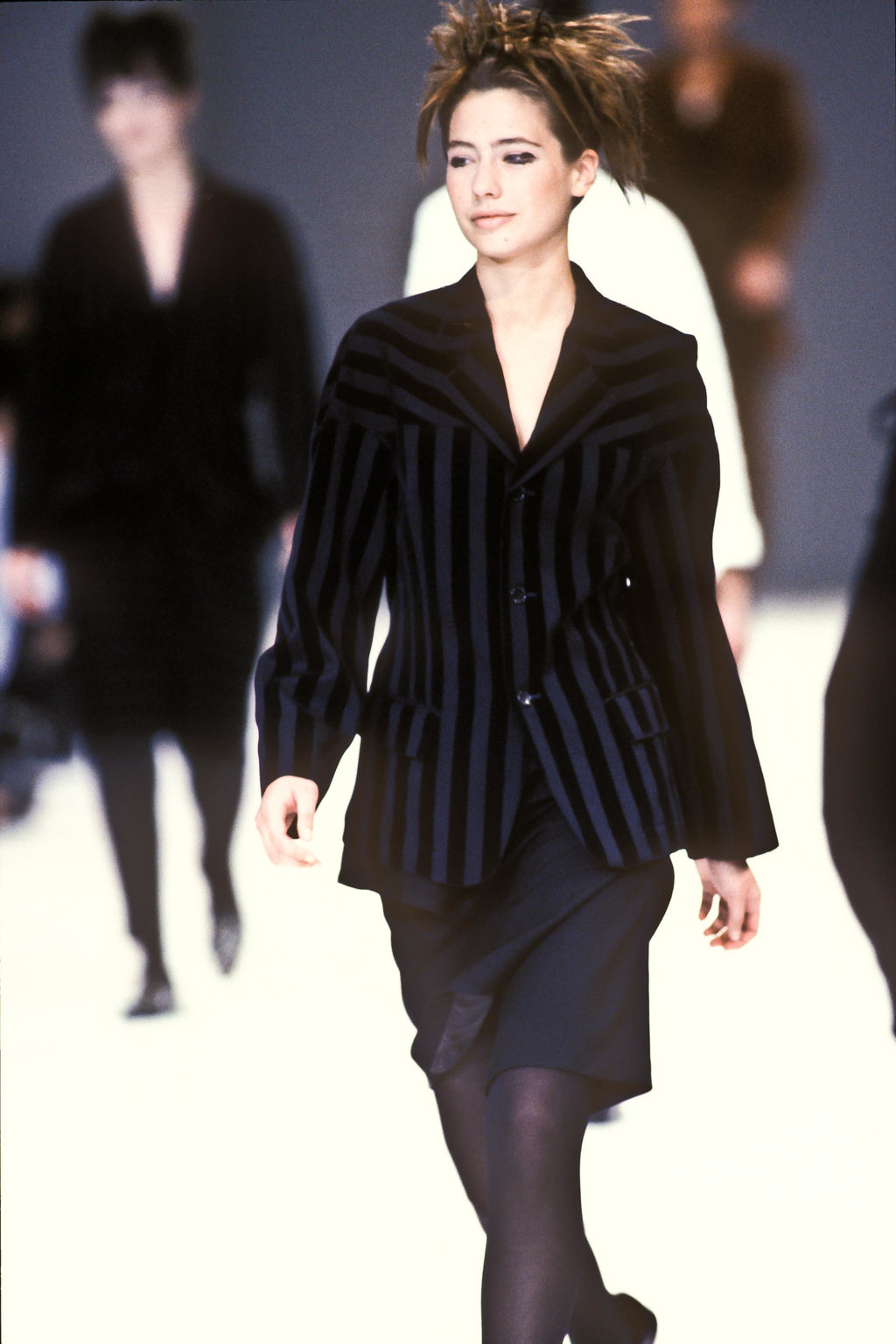 Comme des Garçons AW90 striped velvet jacket – back view | Recente Studio