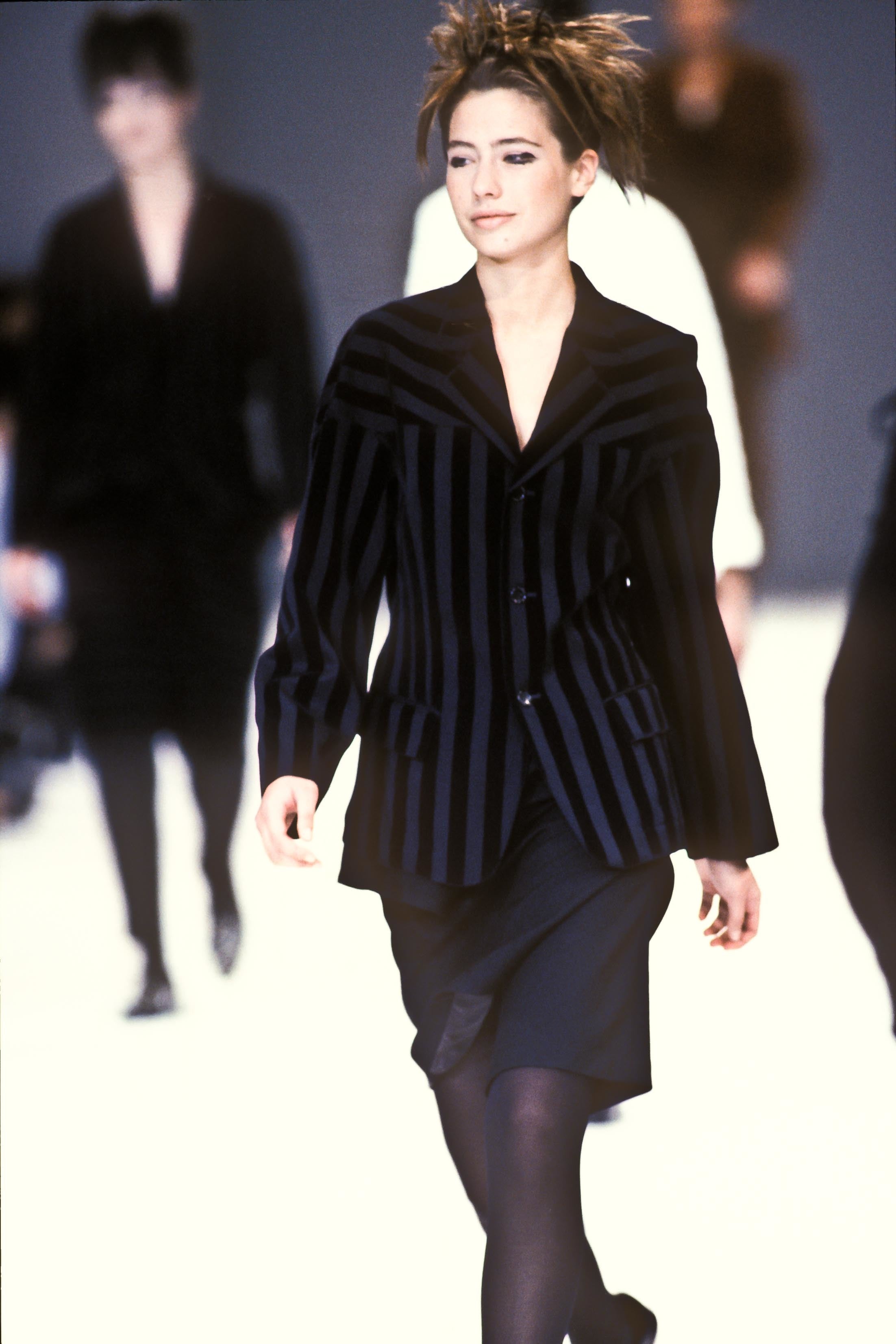 Comme des Garçons AW90 striped velvet jacket – back view | Recente Studio