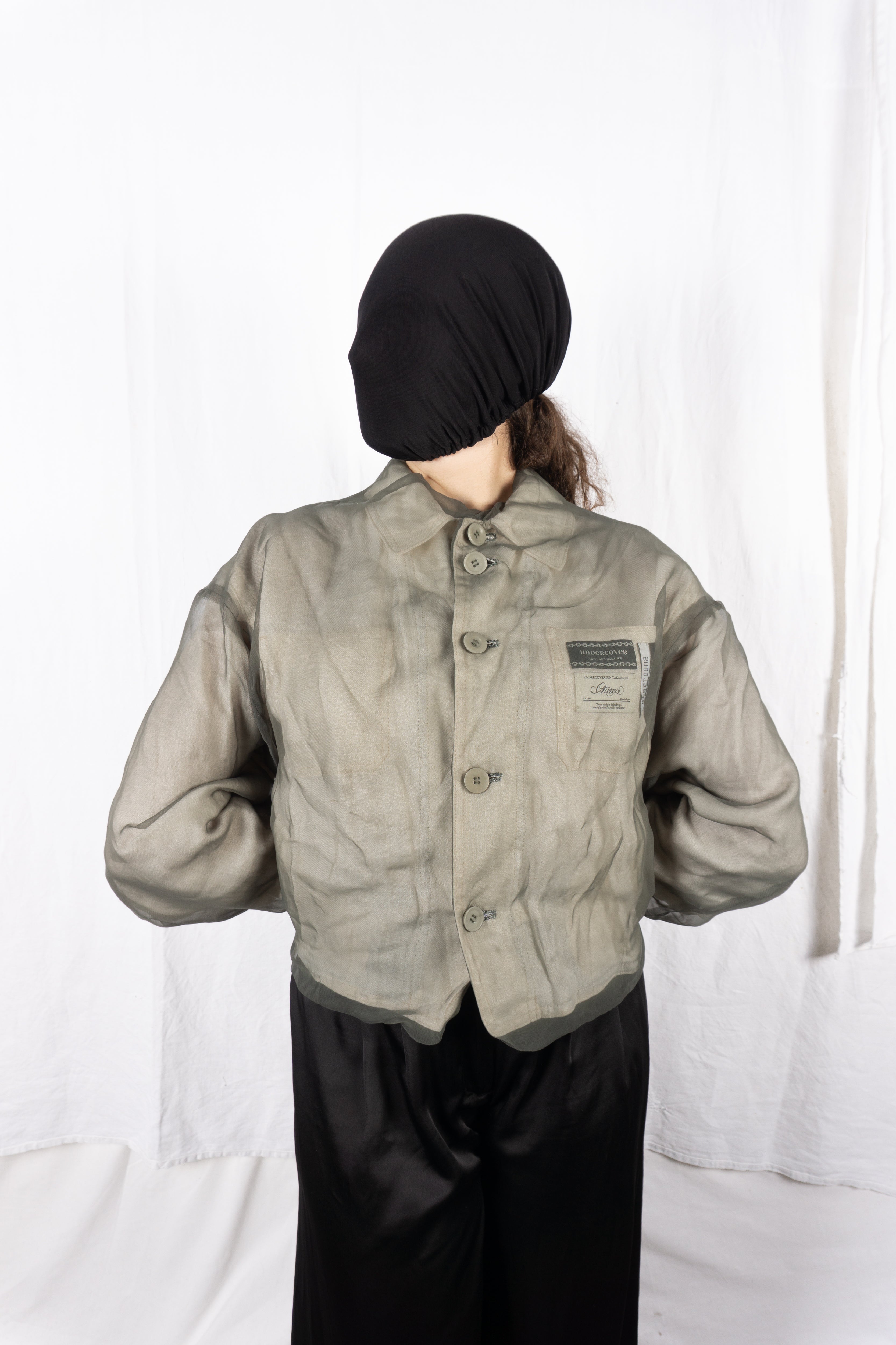 Undercover S/S 2024 transparent crop jacket – front view | Recente Studio