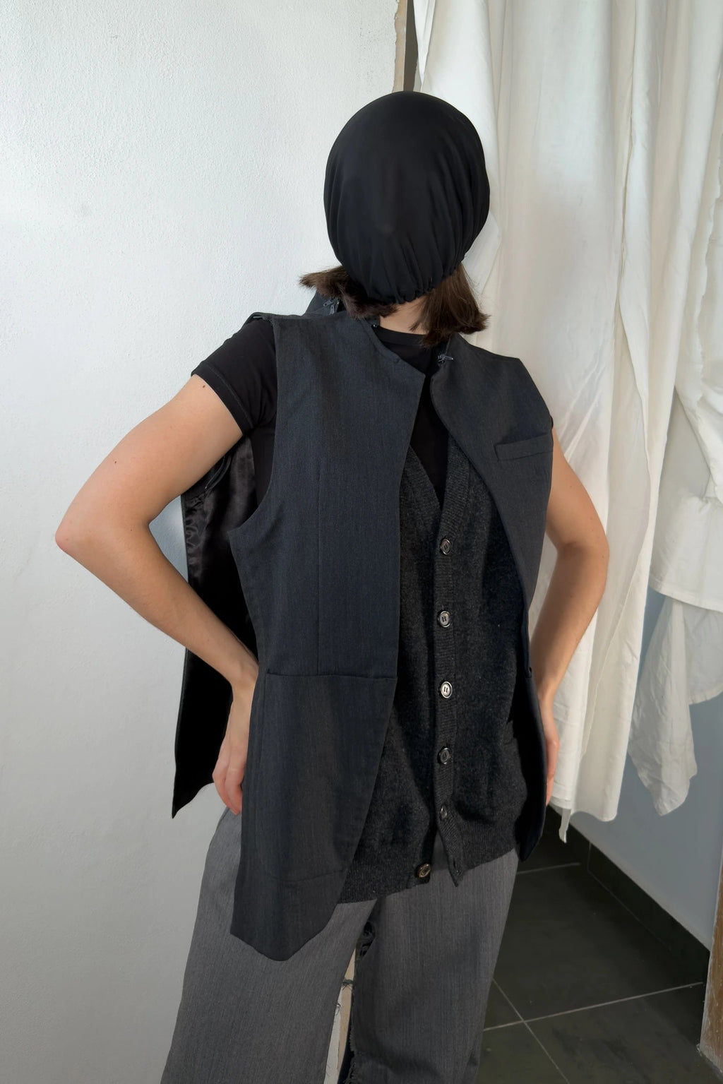 Undercover Small Parts AW98 cardigan-jacket – construction detail | Recente Studio