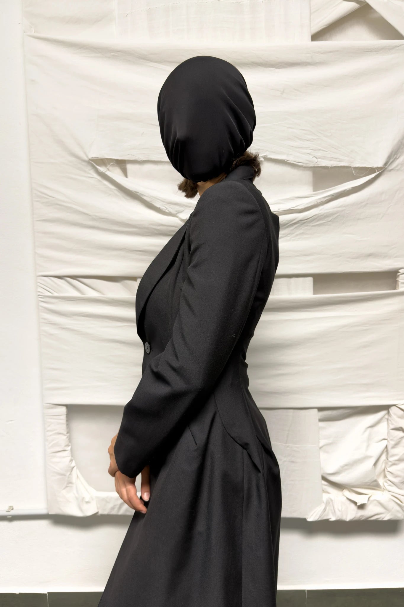 Junya Watanabe S/S 2010 asymmetrical collar coat – side view | Recente Studio