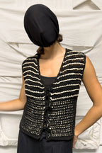 Issey Miyake crochet vest – front view | Recente Studio
