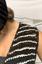 Issey Miyake crochet vest – shoulder detail view | Recente Studio