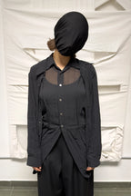 Junya Watanabe long double-layered shirt – front detail view | Recente Studio