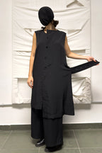 Ground Y Yohji Yamamoto long vest – collar detail | Recente Studio