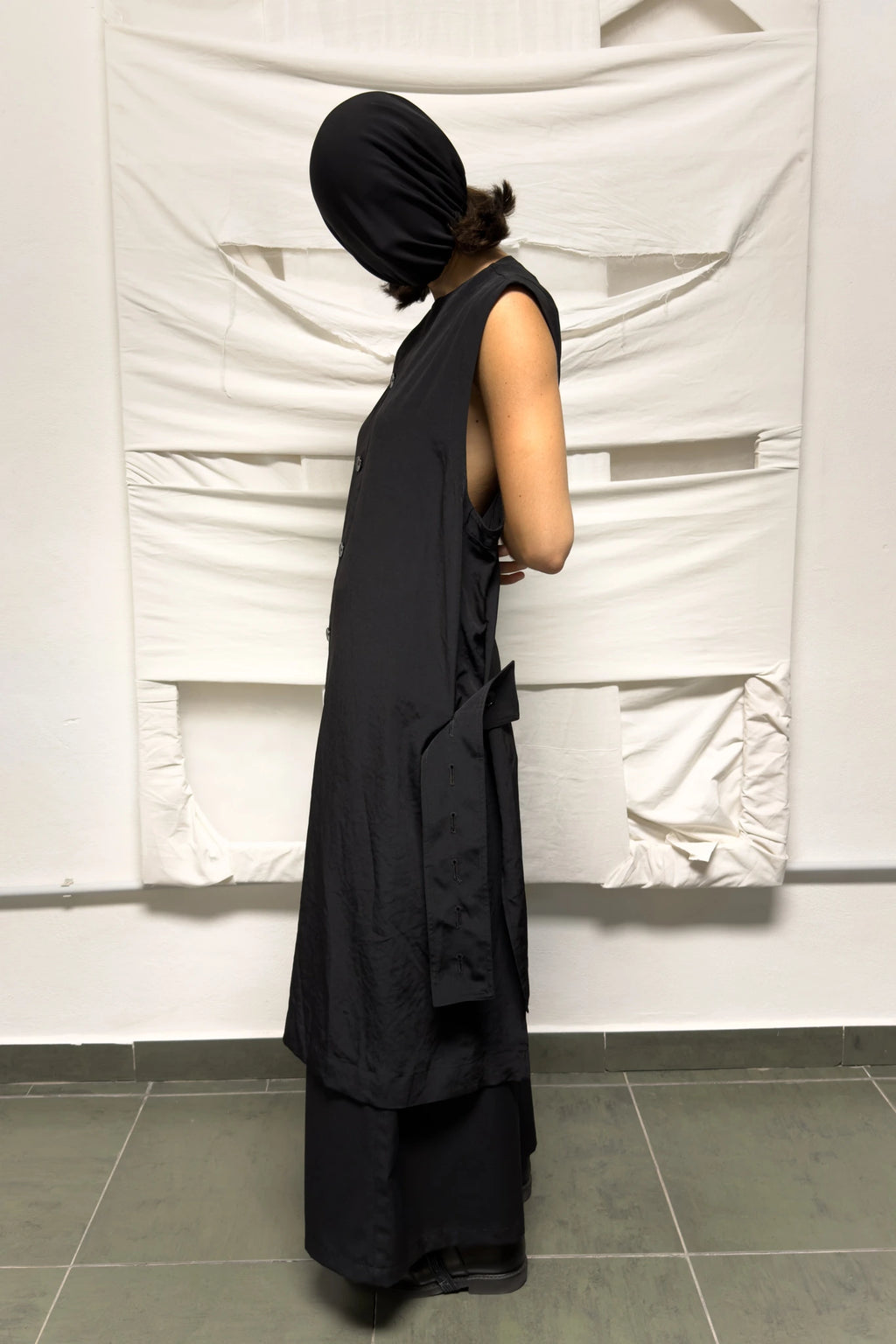 Ground Y Yohji Yamamoto long vest – texture detail | Recente Studio