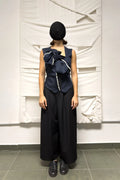 Y's Yohji Yamamoto S/S 2021 deconstructed denim vest – front view | Recente Studio