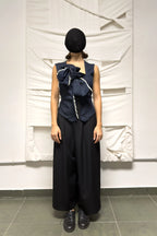 Y's Yohji Yamamoto S/S 2021 deconstructed denim vest – front view | Recente Studio