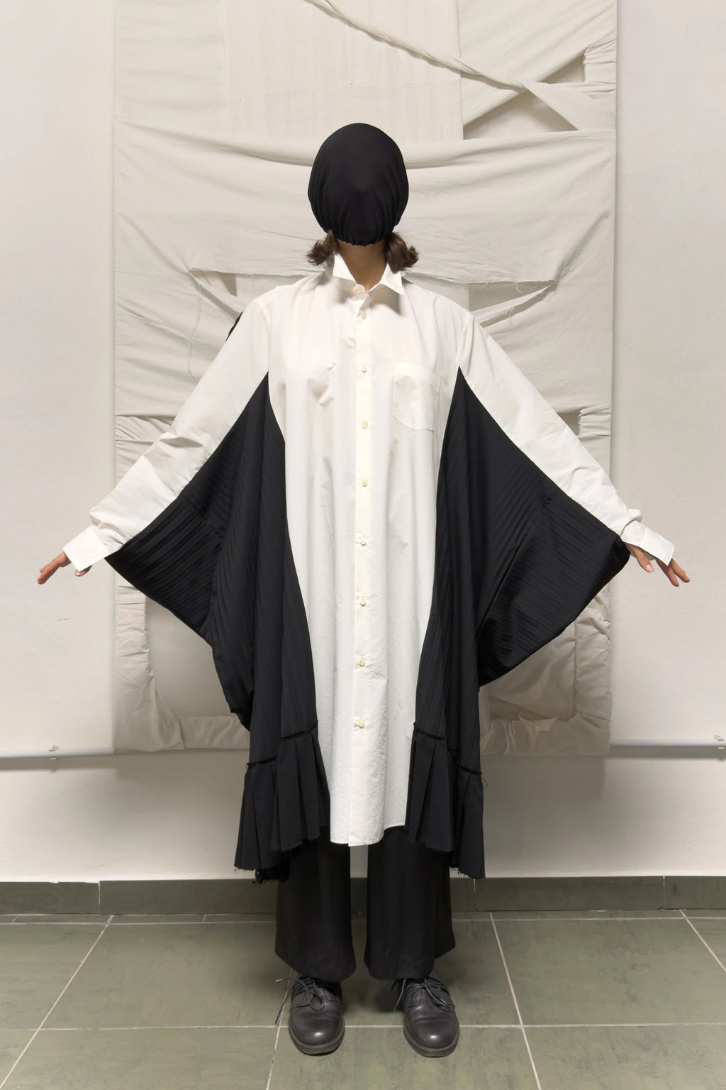 Junya Watanabe A/W 2021 oversized flying shirt dress – front view | Recente Studio