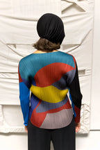 Issey Miyake Pleats Please AW18 multicolour top – detail view | Recente Studio