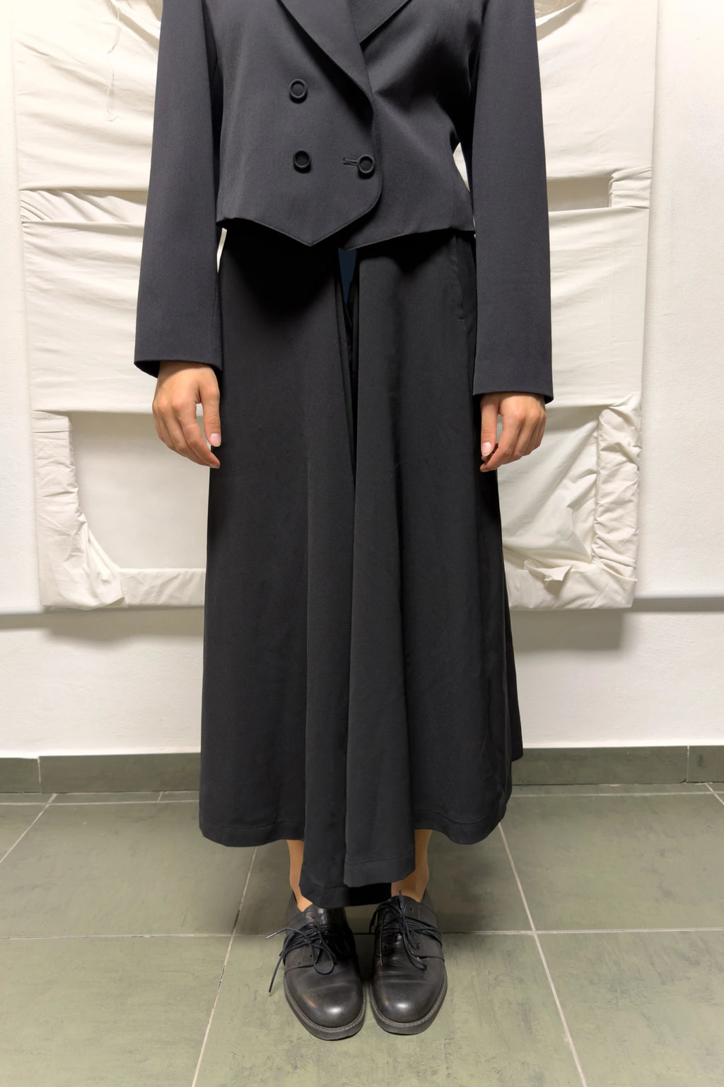tricot Comme des Garçons A/W 1995 wide hole skirt-pants – back view | Recente Studio
