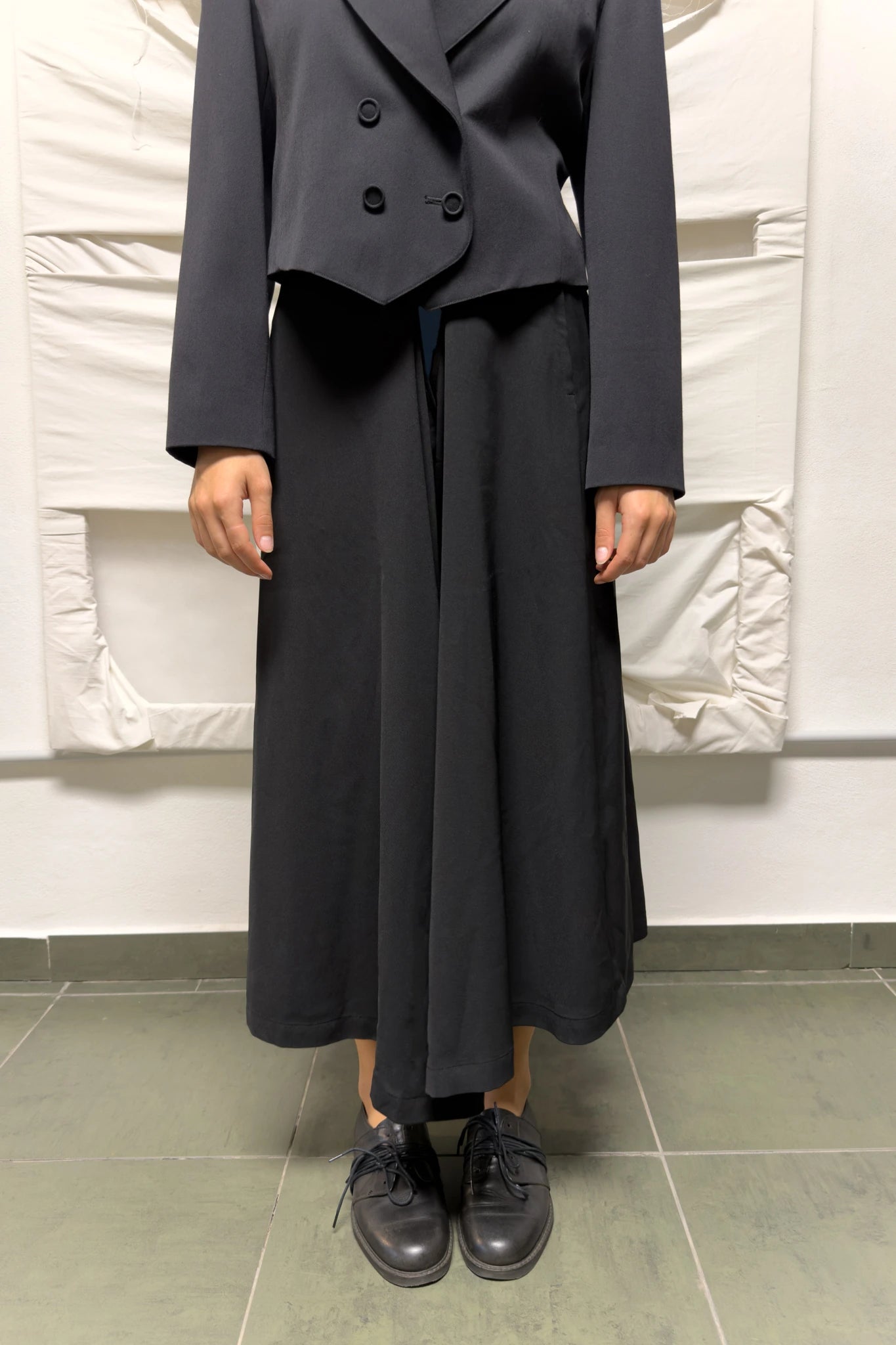 tricot Comme des Garçons A/W 1995 wide hole skirt-pants – back view | Recente Studio