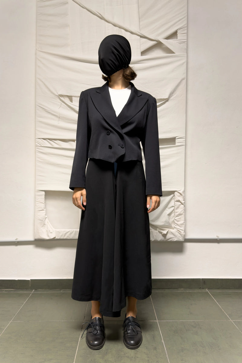 tricot Comme des Garçons A/W 1995 wide hole skirt-pants – front view | Recente Studio