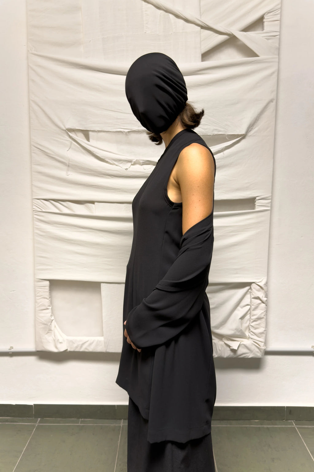 Comme des Garçons AW91 asymmetrical dress – three-quarter view | Recente Studio