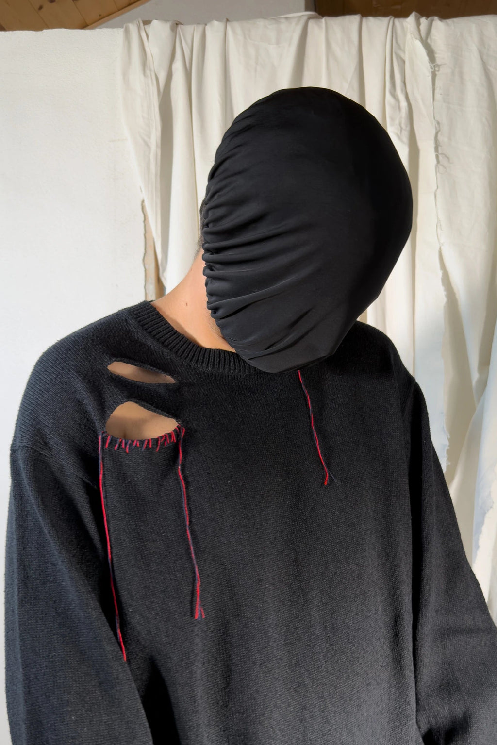 Yohji Yamamoto SS23 distressed knitwear – back view | Recente Studio