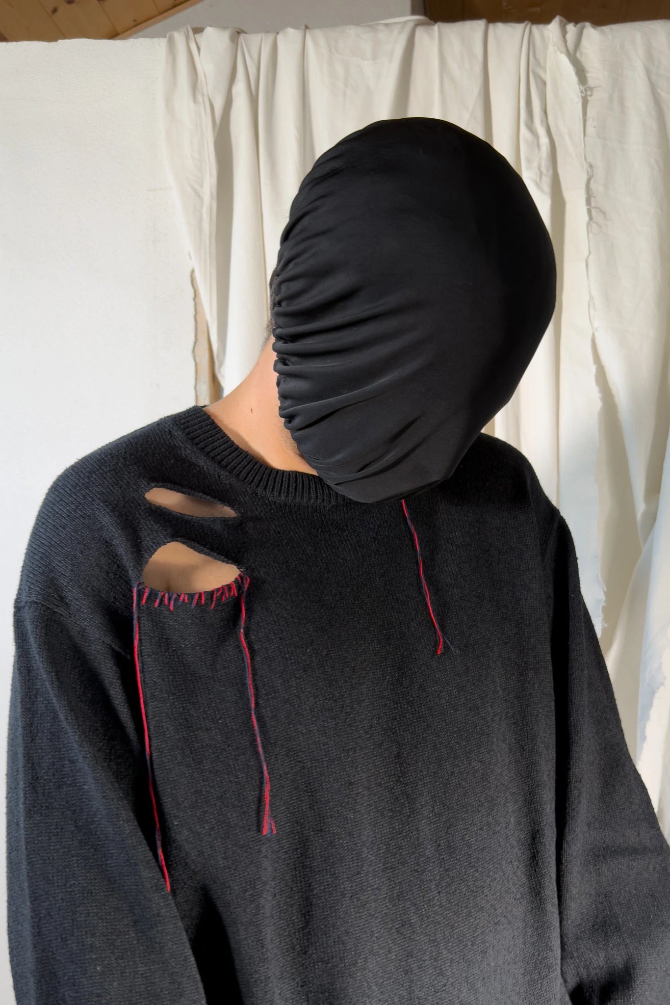 Yohji Yamamoto SS23 distressed knitwear – back view | Recente Studio