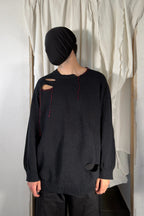 Yohji Yamamoto Pour Homme S/S 2023 distressed knitwear – side view | Recente Studio