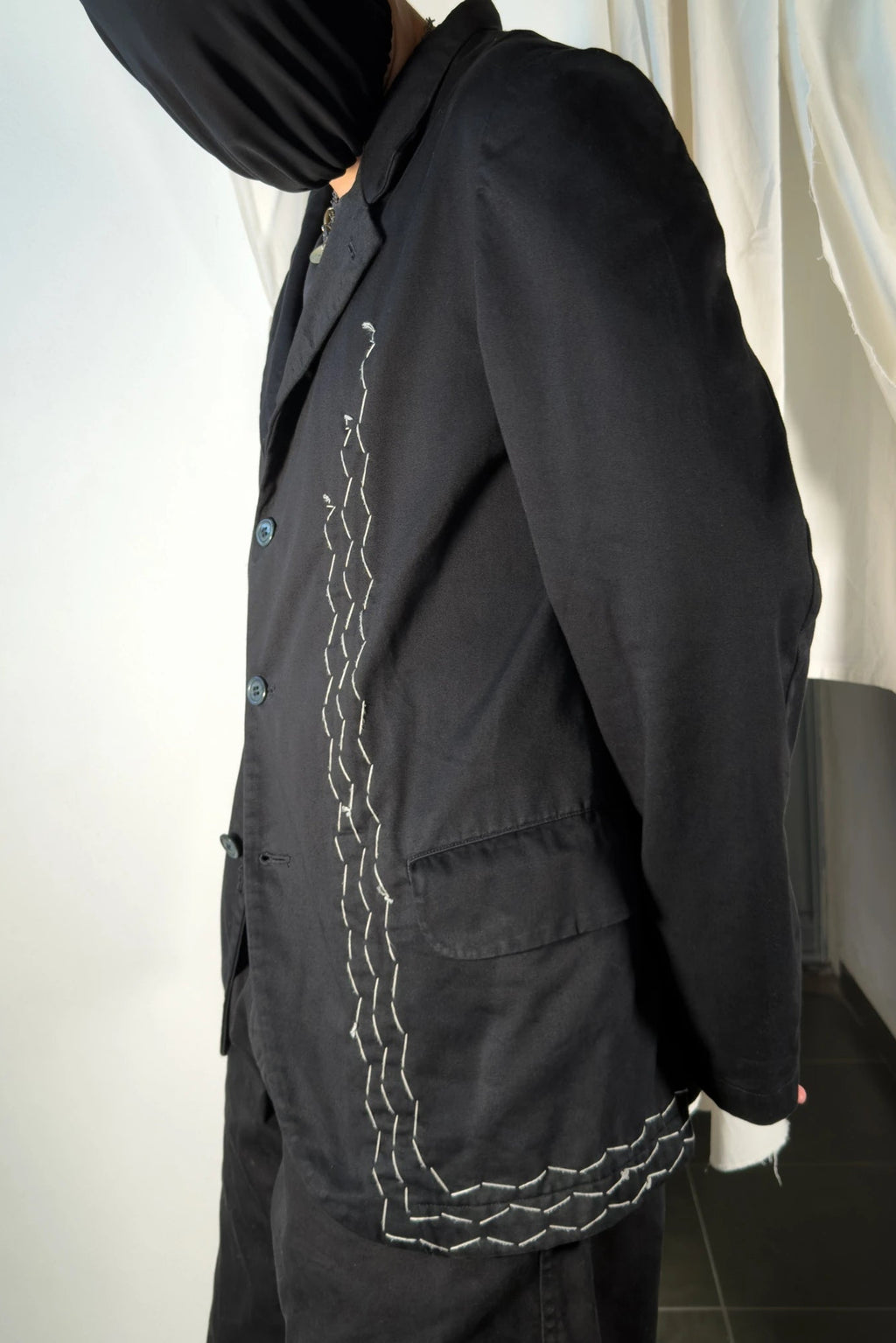 Comme des Garçons Homme Plus Evergreen chains jacket – side view | Recente Studio