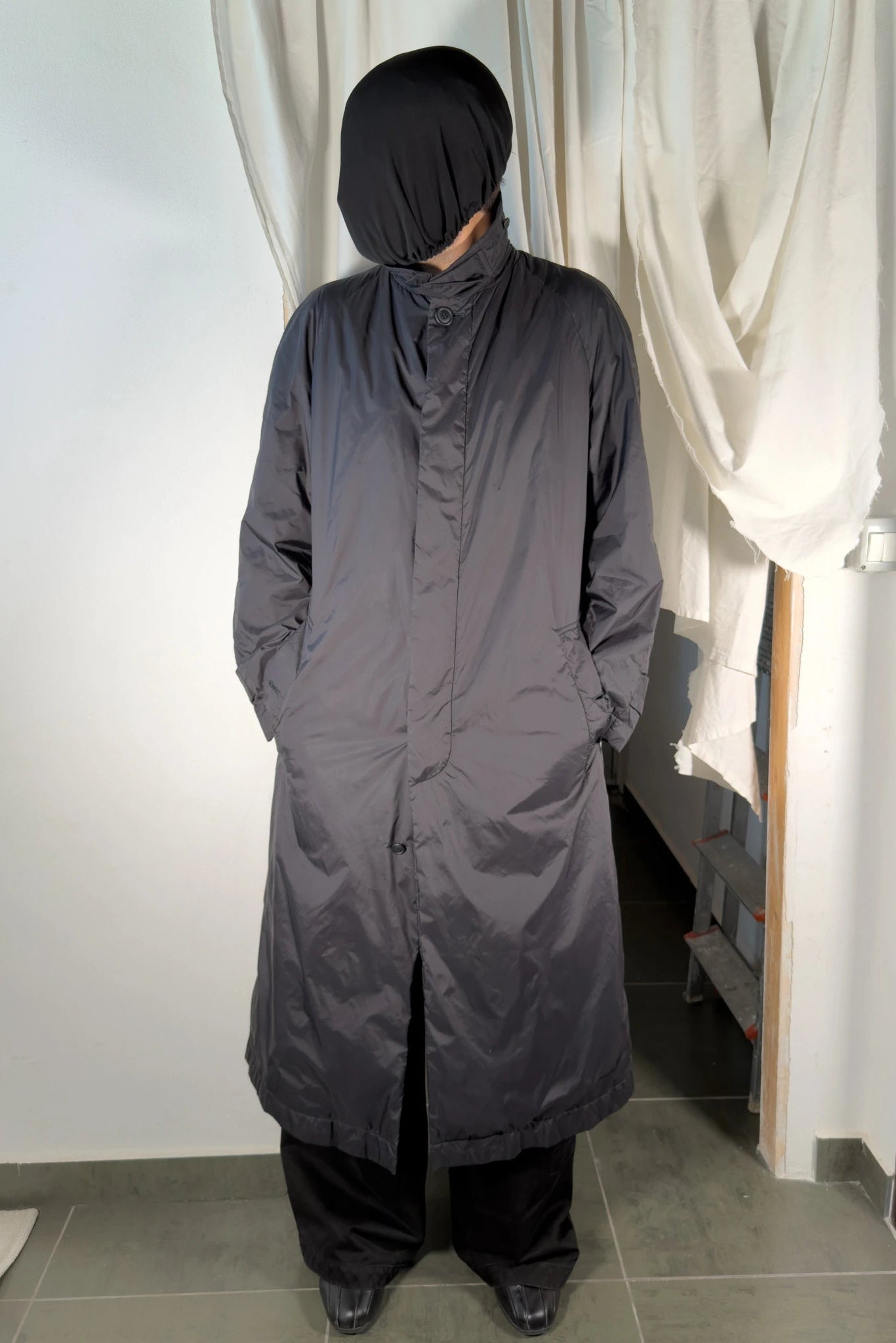Issey Miyake Men A/W 1999 parachute trench coat – side view | Recente Studio