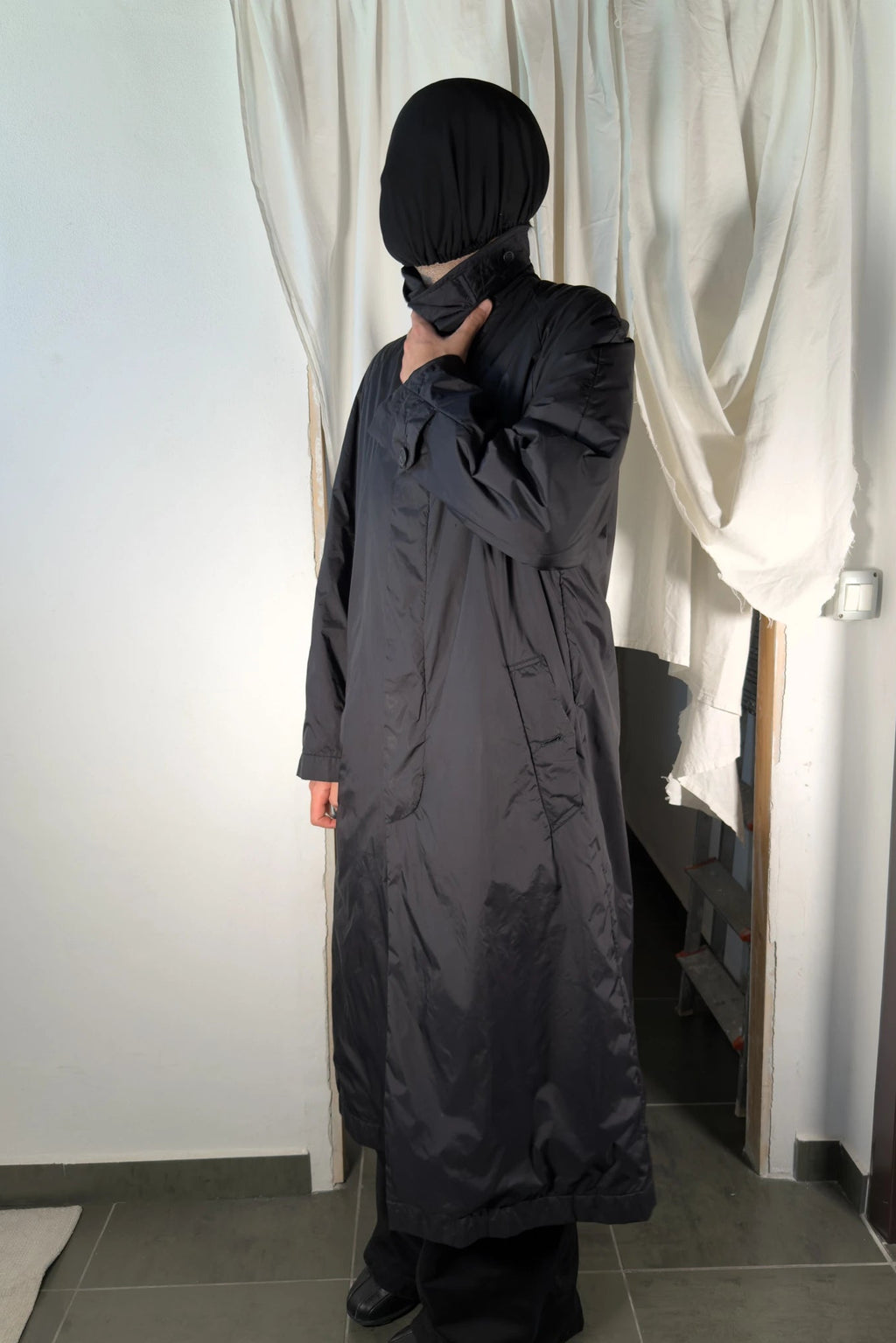 Issey Miyake Men A/W 1999 parachute trench coat – front view | Recente Studio