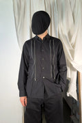 BLACK Comme des Garçons S/S 2019 zips shirt – front view | Recente Studio