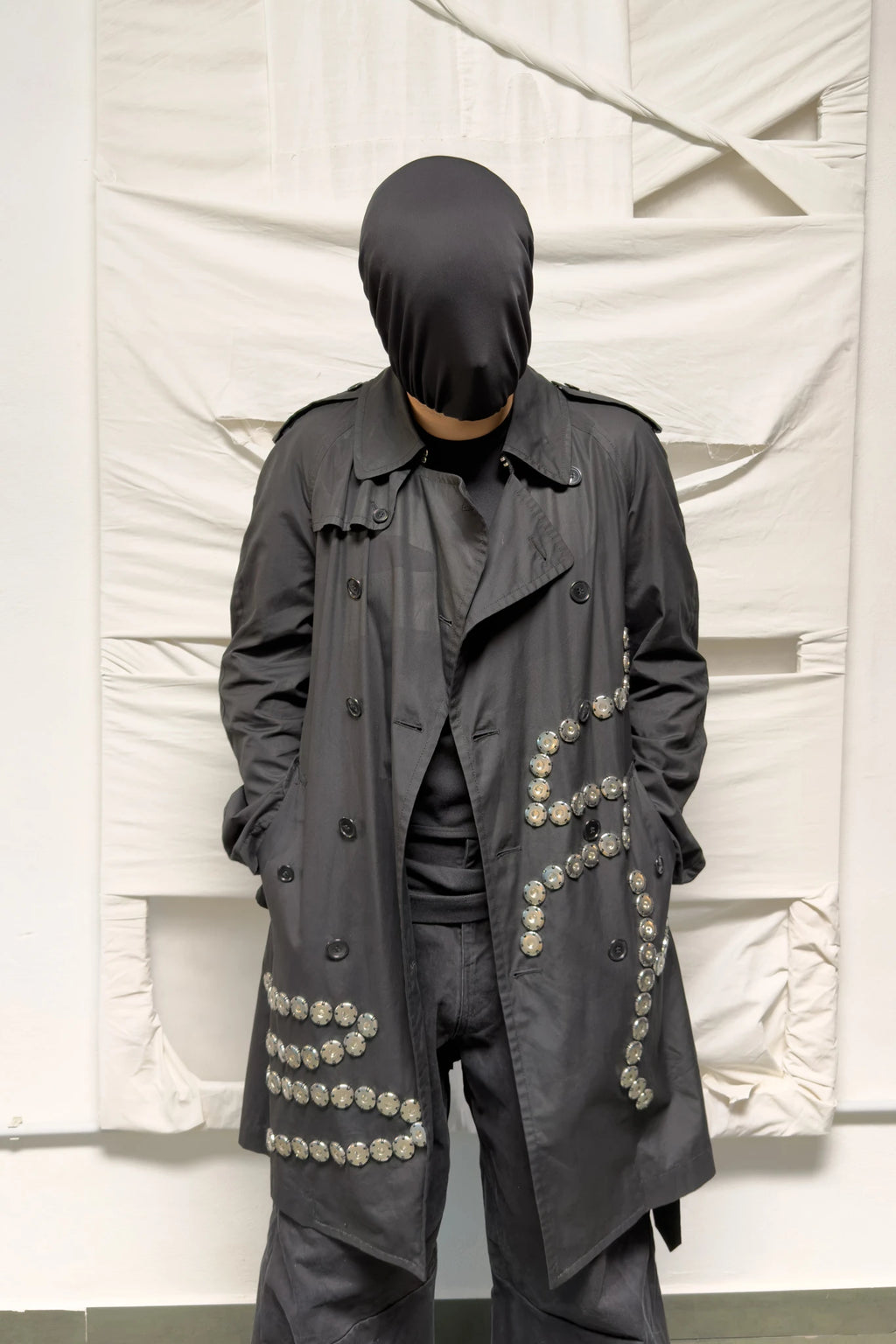 Comme des Garçons Homme Plus S/S 2016 buttons trench – front three-quarter view | Recente Studio