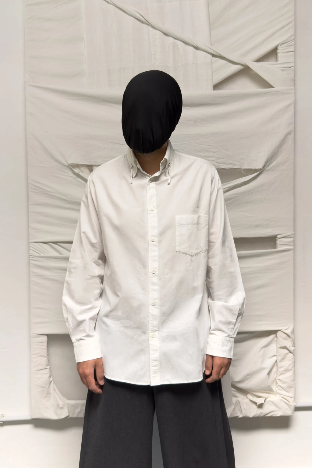 Yohji Yamamoto Pour Homme S/S 2013 zips collar shirt – front detail view | Recente Studio
