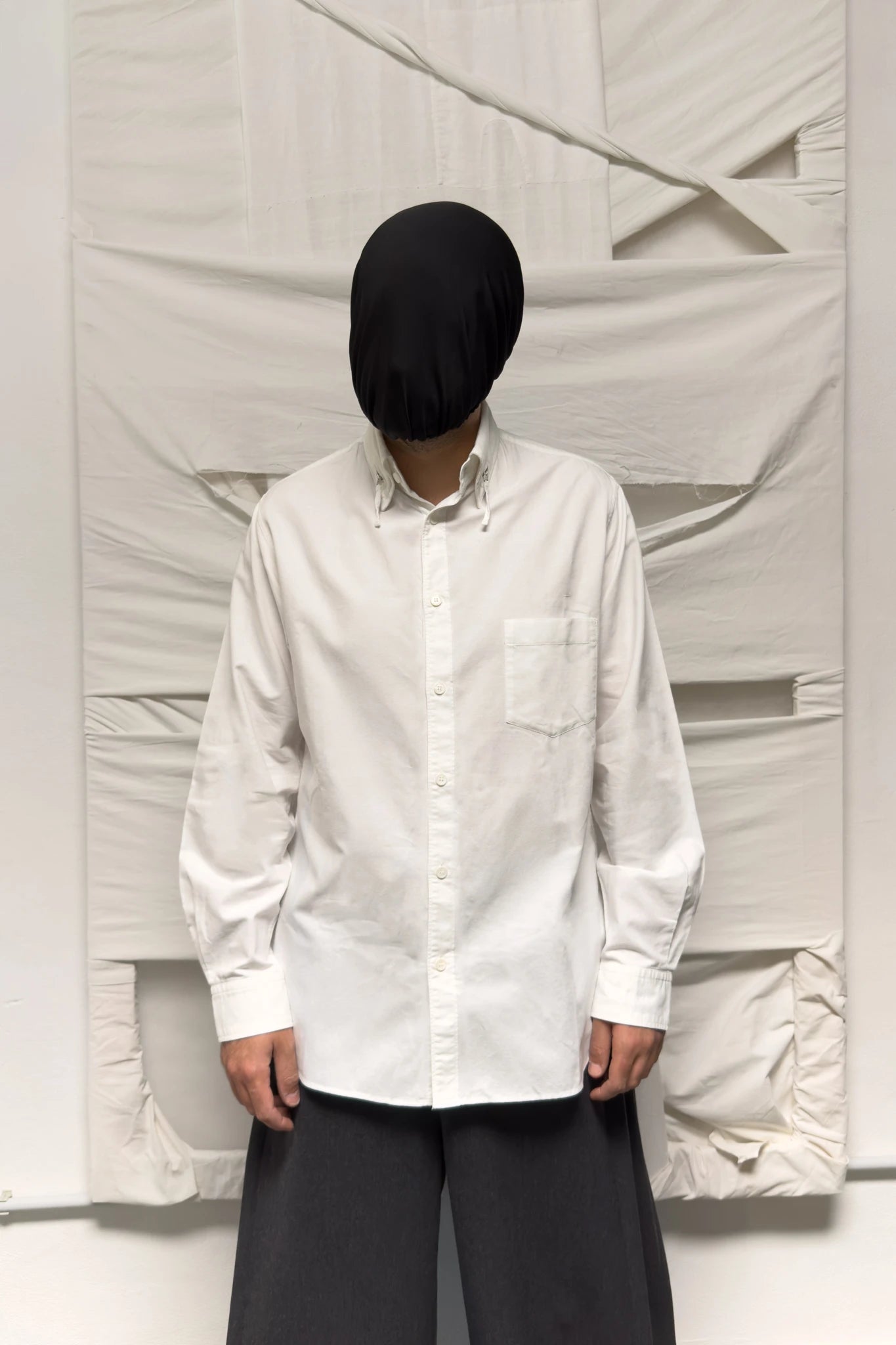 Yohji Yamamoto Pour Homme S/S 2013 zips collar shirt – front detail view | Recente Studio