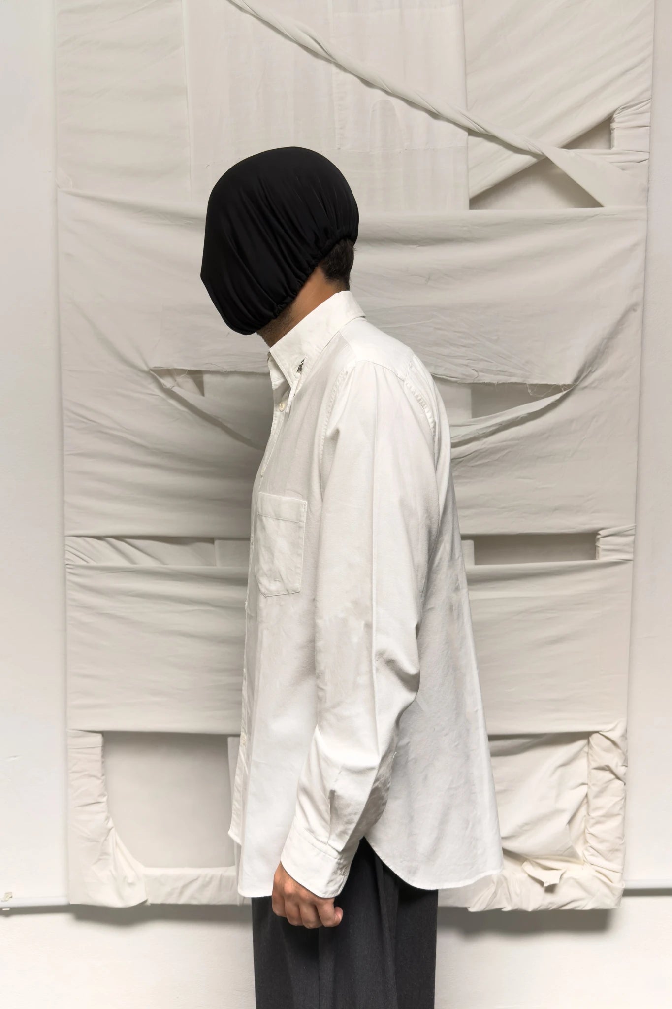 Yohji Yamamoto Pour Homme S/S 2013 zips collar shirt – side view | Recente Studio