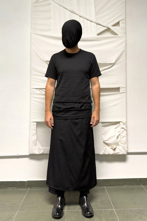Yohji Yamamoto Pour Homme S/S 2014 wide-leg skirt-panel pants – front view | Recente Studio