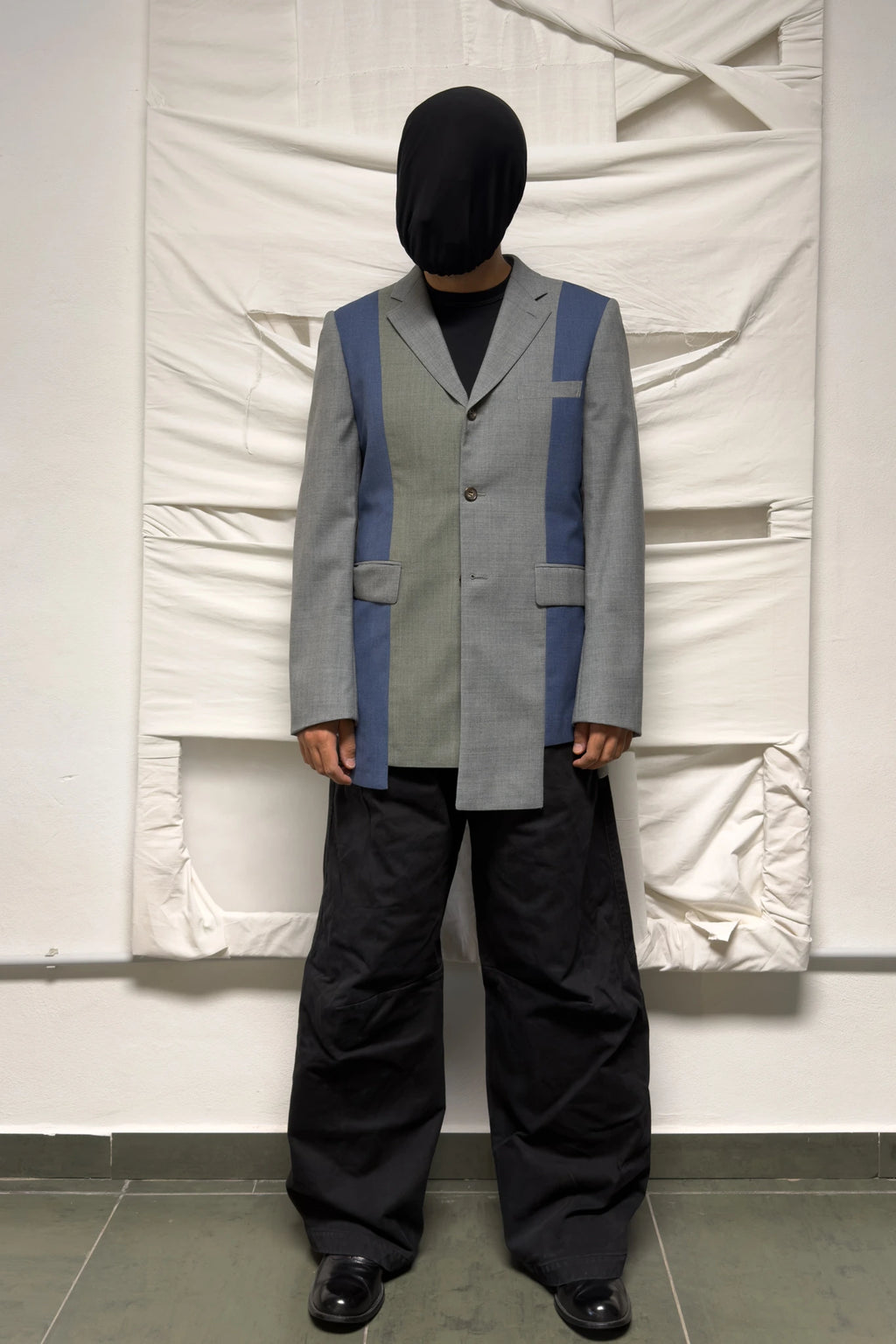 Comme des Garçons Homme Deux S/S 2023 asymmetrical jacket – front view | Recente Studio