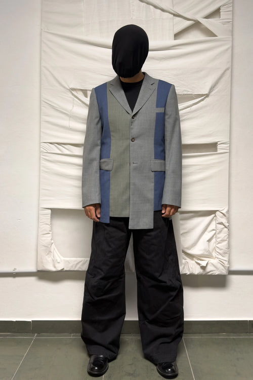 Comme des Garçons Homme Deux S/S 2023 asymmetrical jacket – front view | Recente Studio
