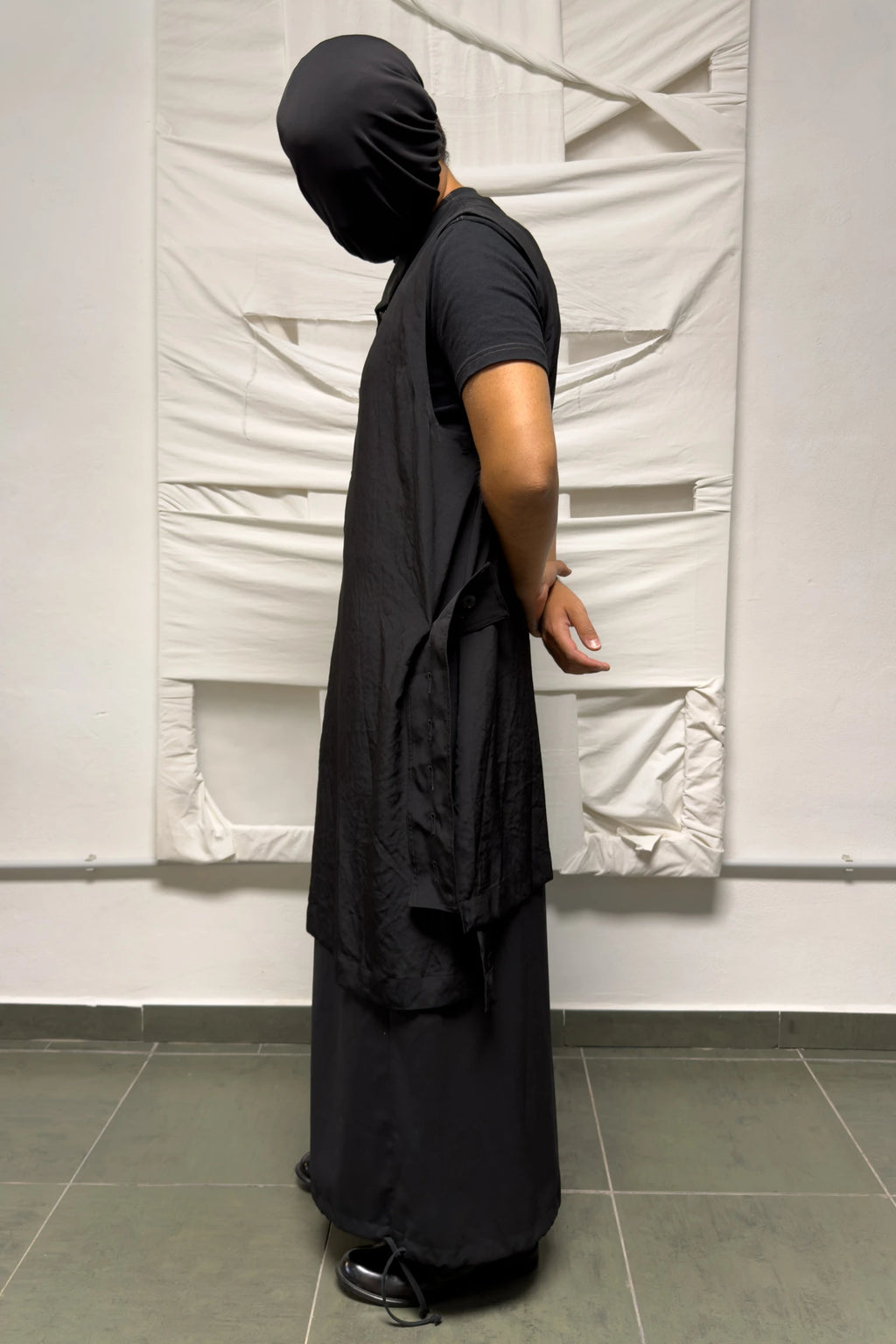 Ground Y Yohji Yamamoto long vest – side view | Recente Studio
