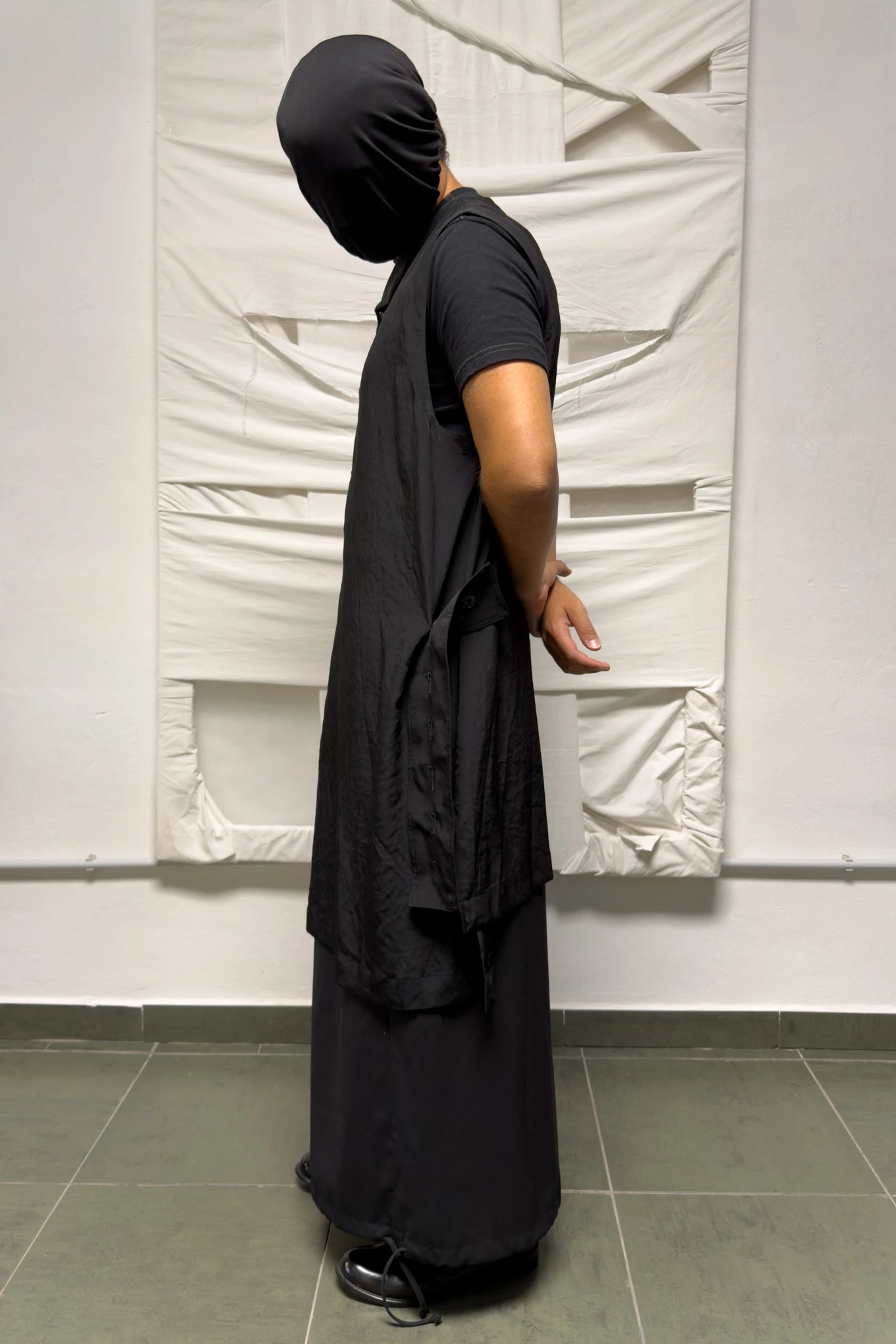 Ground Y Yohji Yamamoto long vest – side view | Recente Studio