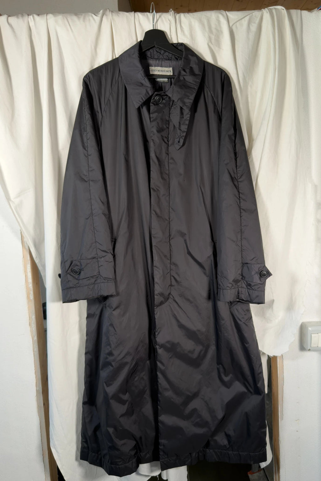 Issey Miyake Men AW99 parachute trench coat – styled view | Recente Studio