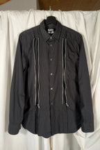 BLACK Comme des Garçons SS19 zips shirt – styled view | Recente Studio