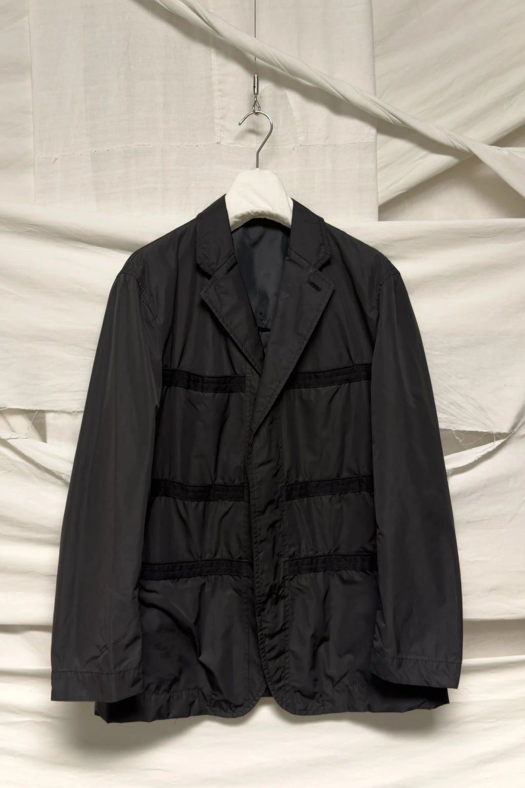 Issey Miyake Men A/W 2011 stripes three pockets jacket – garment on hanger | Recente Studio